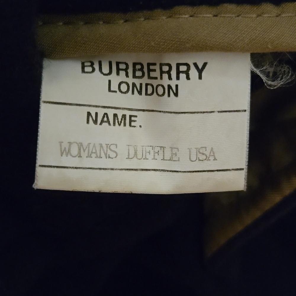 Womens Burberry Over Sized Navy Blue Wool Duffle Coat Sz M - Picture 11 of 12